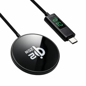 Original Factory Digital Display 25W QI2.2 Magnetic Wireless Charger USB Cable with 360 Degree Rotation Holder for Hands Free
