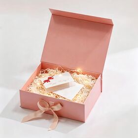 Custom Colorful Reusable Folding Pink Gift Box With Lid for Clothes Luxury Ribbon Magnetic Gift Box Packaging