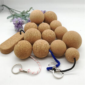 Round Cork Ball Keychain Custom Logo