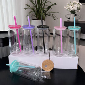 Acrylic Glitter Snow Globe Tumbler Cup With Straw And Lid