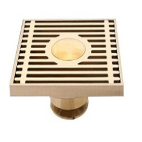 Bathroom floor drain copper gold square brass anti odor floor drain bathroom