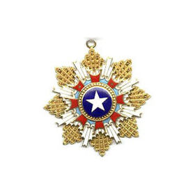 Metal Button Badge with Gold Plating and Imitation Hard Enamel Technique