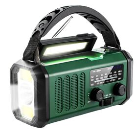 10000mAh Solar Hand Crank Emergency Radio LED Flashlight SOS Speaker