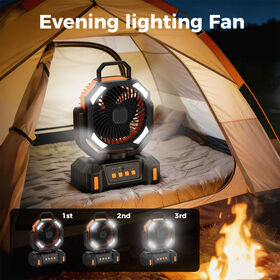 20000mAh Rotatable Solar Camping Fan With LED Hook Remote Control
