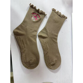 Custom Design Non-slip Pilates Sock Ruffle Sock Embroidery Logo Sock