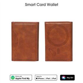Goods 2026 Wholesale High Quality Three Foldable PU Leather Money Clip Find My AirTag Tracker Mobile phone card holders hot
