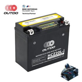 OUTDO 12V20Ah HCZ20L-i Intelligent Sealed Motorcycle Battery with Long Service Life and Smart Test