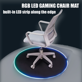 USB GAMING CHAIR FLOOR MAT with color-changing edges