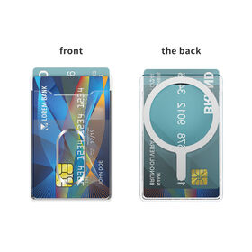New Strong Magnetic Multifunctional Card Holder Case Widened Dual Card Slot High Transparency PC Auto Adsorption Snap On Anti S...