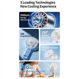 Goods 2026 Strong Wind Desktop Mini Fan 6000mAh Rechargeable Handy Air Cooling Fans Outdoor Fan gift