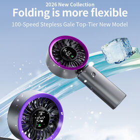 Wholesale Wholesale Desktop Handheld Fan 5000 RPM High Speed Rechargeable Cooling Fan LED Screen Low Noise Portable Air Blower ...