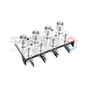 Heißverkauf 50 Ohm Nickelplattierter BNC-Buchsen-Rechtwinkelstecker mit 6 Anschlüssen für PCB-Durchgangslochmontage