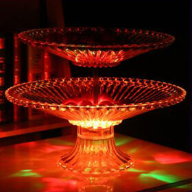 Top selling high quality light up colorful plastic flashing battery powered LED fruit tray