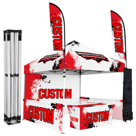Customized Canopy Tent 10x10ft 12x12ft Outdoor Tents for Events, Printed Trade Show Booth Folding Advertising Canopys with Tablecl