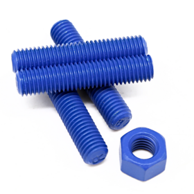 PTFE-Coated Bolt and Nut Sets ASTM A193 B7 M6-M30 DIN 933 High Corrosion Resistance and High Temperature Resistance
