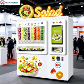 JX H02 Automatic Salad Vending Machine,Fresh Vegetable Salad Maker,UV Sterilization 32 Inch Touch Screen for Commercial Use