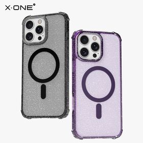 X-ONE Dropguard Pro Glitter Magnetische TPU PC Handyhülle für iPhone 17 16 15 Pro Max Cover Ultra Vergilbungsresistent Hologramm
