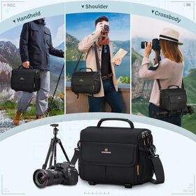 Camera Sling Bag Water-Repellent Shockproof DSLR/SLR Small Camera Bag with Adjustable Strap Crossbody Camera Case