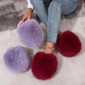 Plush Faux Fur Comfortable Professional Hotel Guest Winter Interior Slippers