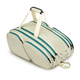 Spacious Grid Waterproof Pickleball Backpack with Ventilated Shoe Pocket for Court Sports Training