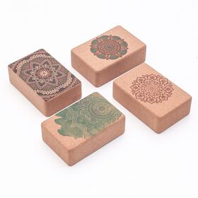 Eco Friendly High Density Cork Yoga Block Professional Dance & Fitness Support Block Natural Wood Yoga Brick Pilates Training