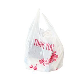 Versatile HDPE T-Shirt & Vest Carry Bags - Built-In Tie Handles, Perfect for Grocery Shopping & Home Storage
