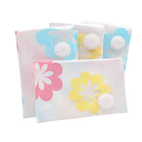 Floral Print Vacuum Storage Bags PA PE Air Tight Clothes Quilt Compression Bags Space Saving Wardrobe Organizer Storage Pouches