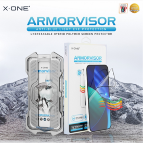 X-ONE Armorvisor Displayschutzfolie - Klare HD Anti-Blaulicht-Folie 2.5D mit Installationskit, Hybrid 4. Generation TPU PET für IP16 Serie
