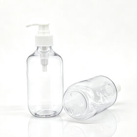 Luxury 300ml Clear PET Shower Gel Bottle Slanted Shoulder Pump Bottle for Body Care Packaging