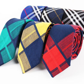 Custom Plaid Cotton Necktie School Uniform Checked Tie