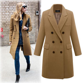 British Retro Mid Length Women Windbreaker Jacket