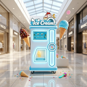 Fully Automatic Soft Ice Cream Vending Machine,Commercial Self Service Ice Cream Maker for Mall Park Scenic Spot