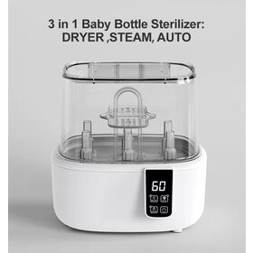 3-in-1 Baby Bottle Sterilizer & Dryer with Warmer -6-Bottle Capacity, Steam Sterilization, Touch Panel, Multi-Color