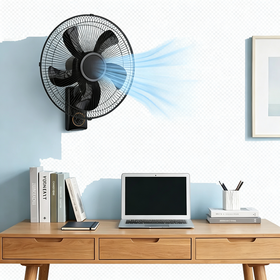 16 Inch AC DC Dual Use Wall Mount Fan 5 Blades Oscillating Solar Wall Fan For Home Farm Use -NEW4