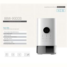 Smart Baby Bottle Warmer with Touch Control & LCD-Fast Heat in 120s, Constant Temp 35-50C, BPA-Free, Auto Drain