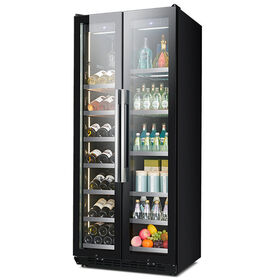 Double Door Dual Zone Built-in Wine Beverage Cooler Refrigerator