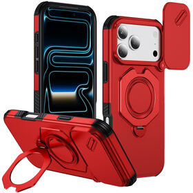 Light Armor Hard Shell Sliding Lens Shield Magnetic Shockproof Phone Case Raised Frame Protective Cover For iPhone 17 Pro