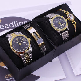 Men Women Couple Pair Alloy Waterproof Quartz Watch Set