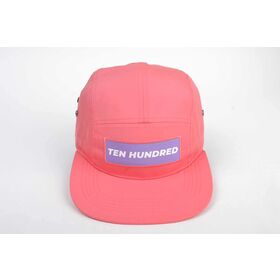 En gros À Séchage Rapide En Nylon 5 Panneau Camp Cap Personnalisé Tissé Patch Logo Plat Brim Courir Sport Chapeau Pour L'extérieur
