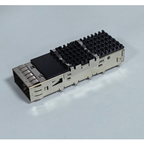 Cage de blindage EMI QSFP 1x1 14Gbps avec dissipateur thermique, boîtier de type Press-fit, spécification d'origine pour module émetteur-récepteur optique