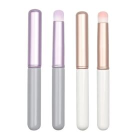 Synthetic Fiber Lip Brush with Cap Plastic Handle Multi Use Lip Gloss Balm Applicator Cosmetic