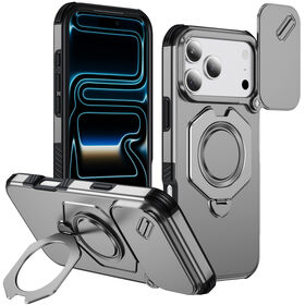 Heavy Duty Light Armor Sliding Camera Cover Case Compatible With Wireless Charging For iPhone 17 /18 Pro