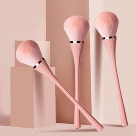 Plastic Handle pink Fluffy Single Super Soft Hair Makeup Synthetic Fiber Big Blush Brushes