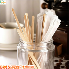 Modern Design FSC Bamboo Coffee Stirrers Food Grade Bulk Individually Packed for Cafe Hotel