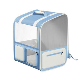 Breathable Oxford Zipper Pet Backpack, Large Capacity Portable Outdoor Travel Carrier Bag for Cats & Small Dogs