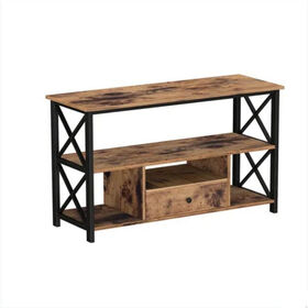 Wood and Metal TV Stand, Stylish Living Room Furniture