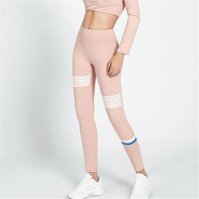 High Waist Striped Print Yoga Tight Pants for Women