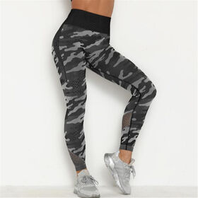 Wholesale Fitness Leggings: Camo Print Tummy Control Yoga Pants
