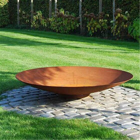 Corten Steel BBQ Brazier Fire Pit and Water Bowl