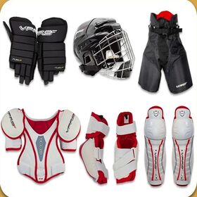Full Set Youth Ice Hockey Protective Gear Helmet Shoulder Elbow Shin Pad